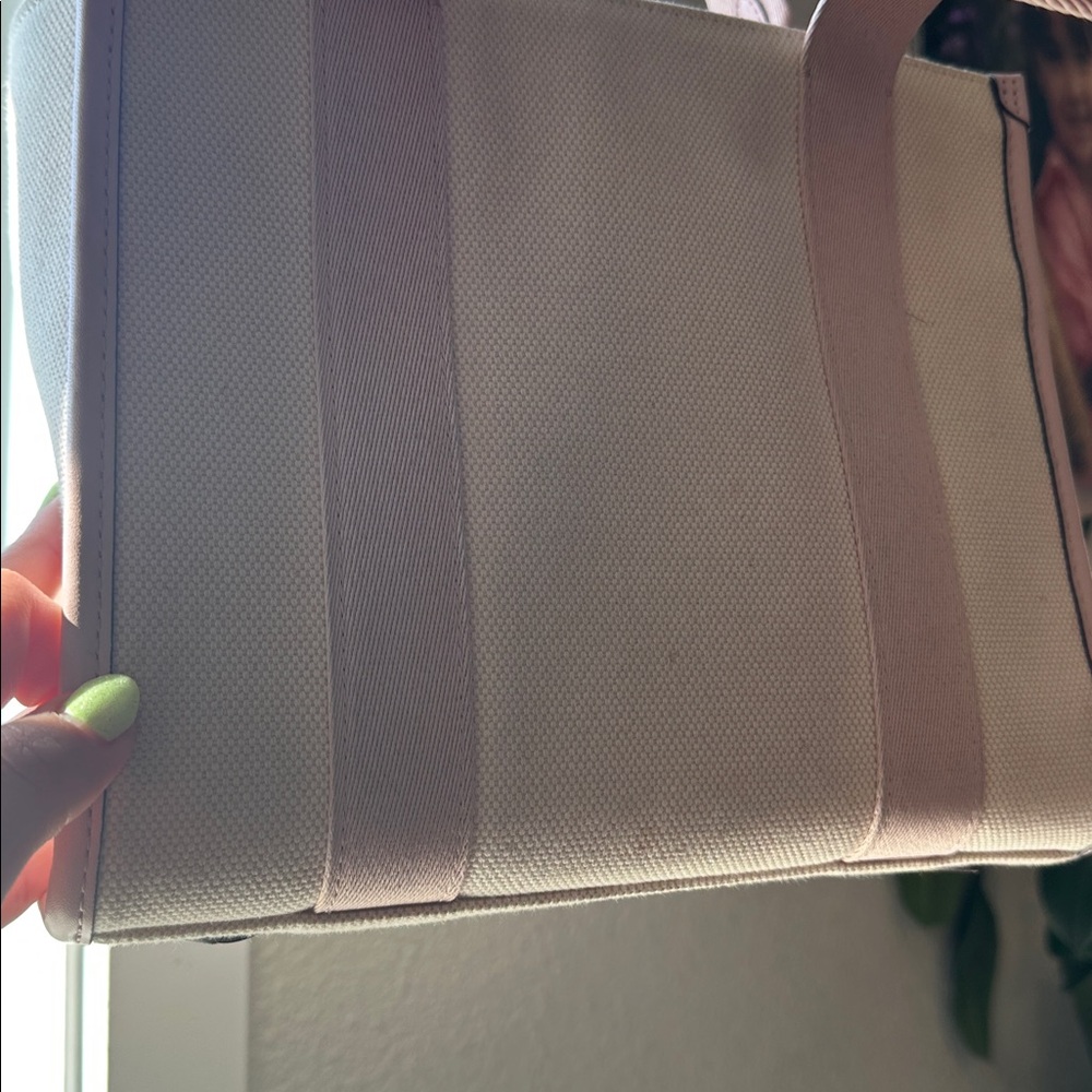 kate spade Cream and Light Pink Canvas Tote with Matching Wallet - Picture 6 of 7